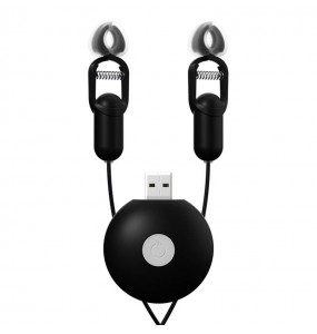 GALAKU - Honey Peach Nipple Clamps (Chargeable - Black)